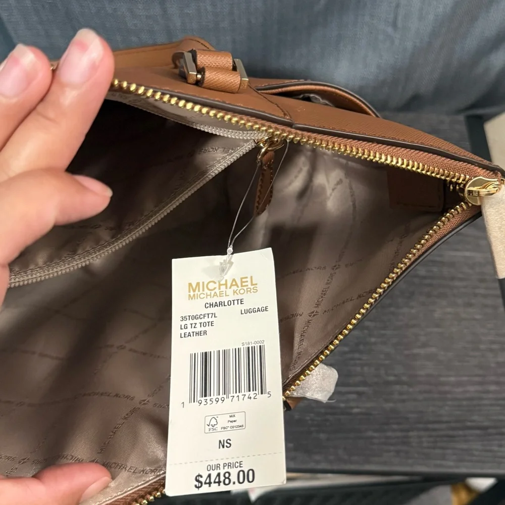 Michael Kors Brown Saffiano Leather Tote - Picture 5 of 11